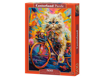Пазлы Цветочная прогулка котенка, 500 элементов, Castorland