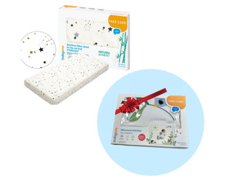Бамбукове простирадло для ліжечка Зірочки 60х120 см. BabyOno 749/02