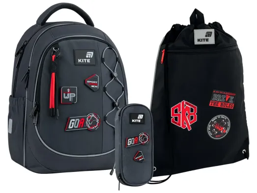 Школьный набор 5в1 Kite Education Sport Mode, рюкзак, пенал, сумка для обуви, ланчбокс и бутылка