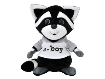 Мягкая игрушка Енот Рокки, 24 см, в футболке e-boy, Tigres