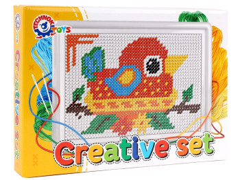 Набор для творчества вышивания Creative set, пластиковая канва 28.5 см, с иглой, Технок