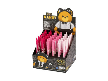 Ручка шариковая автоматическая Bear Pink 0,7 мм, кнопочный механизм, микс видов (цена за 1шт) ZiBi