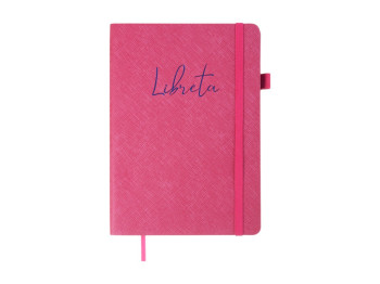 Блокнот деловой BUROMAX LIBRETA, A5, 96 л., клетка, обложка искусственная кожа, малиновый