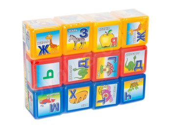 Набор кубиков 6 см. Абетка украинская 12 шт. M.Toys 06042
