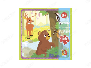 Пазлы картонные Зверюшки, 16 элементов, G-Toys