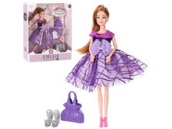Кукла шарнирная Эмилия M5647UA, 29 см, с аксессуарами (цена за 1 шт), Limo Toy