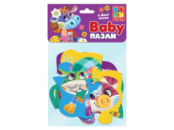 Беби пазлы картонные Чудо-ферма, 2-4 элемента, Vladi Toys