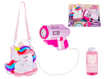 Набір для мильних бульбашок Unicorn Bubble Backpack 36 см, пускає бульбашки, з рюкзаком