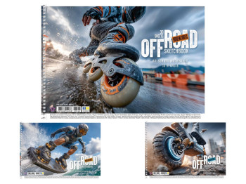 Альбом для рисования PB-SC-030-8564, A4, 30 л., 100 г/м2, УФ-лак, 3 вида (цена за 1шт), Школярик