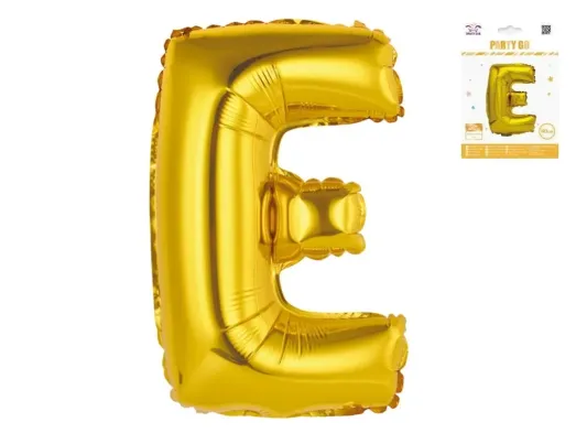 Куля фольгована літера E Party Go, 40 см, золота