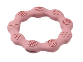 Прорезыватель для зубов силиконовый Кольцо розовый. BabyOno 825/02