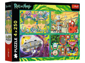 Пазли Trefl Rick and Morty Закручений світ, 4 х 250 елементів