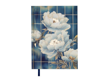 Щоденник недатований поліграфічний PEONY A5, блакитний, 336 сторінок, BUROMAX