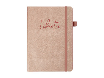 Блокнот деловой BUROMAX LIBRETA, A5, 96 л., клетка, обложка искусственная кожа, бежевый