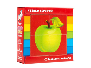Деревянные кубики Фрукты, Vladi Toys