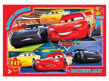 Пазлы картонные Тачки, 117 элементов, G-Toys Z10198