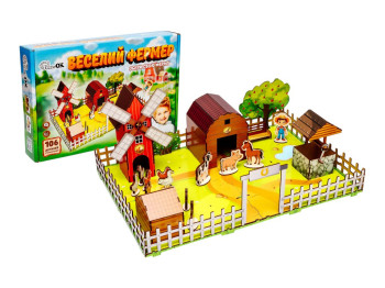 Дерев'яний конструктор «Веселий фермер», PuzzleOk Puz-00957