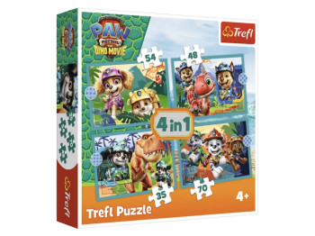 Пазли Trefl 4 в 1 PAW Patrol «Казки з острова динозаврів», 35/48/54/70 елементів