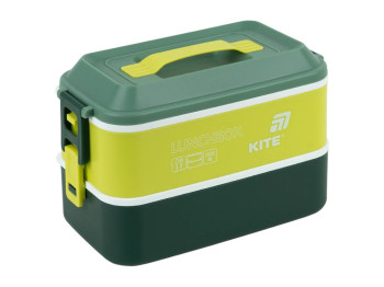 Ланчбокс двойной Kite K25-1184-3, 2000 мл, с ручкой, зеленый, Kite