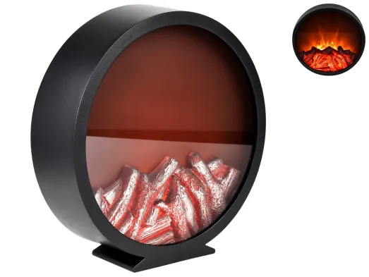 Камін-світильник декоративний з LED підсвічуванням USB 8.5*32*32см (без батарейок) R96484