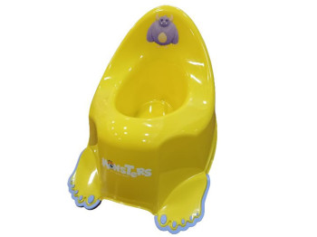 Горшок Монстрики з протиковзною гумою жовтий. Tega Baby MN-001-124