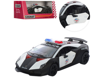 Машинка металлическая инерционная Lamborghini Sesto Elemento Police Kinsmart KT5359WP