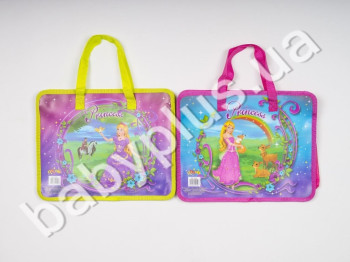 Папка пластикова з текстильними ручками KIDIS, PRINCESS WORLD