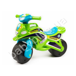Мотобайк Полиция. TM Doloni Toys 0139-52. САЛАТОВО-ГОЛУБОЙ. Свет фар, звуковые эффекты (звук мотора,