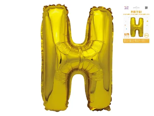 Куля фольгована літера H Party Go, 40 см, золота
