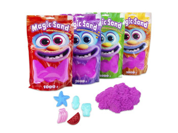 Кинетический песок Magic Sand фиолетовый в пакете, 1 кг, для лепки, Strateg