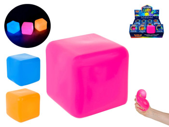 Игрушка-антистресс Сквиш Glowing Cube, флуоресцентный, микс цветов