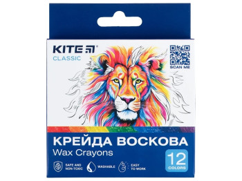 Мел восковый Classic 12 цветов, Kite