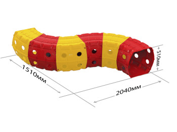 Тоннель. 6 секций. TM Doloni 01472-2. ЖЕЛТО-КРАСНЫЙ.