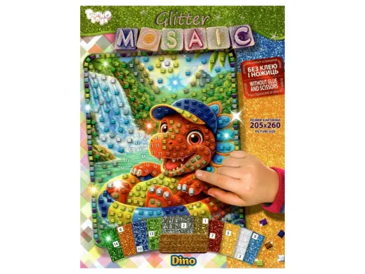 Набор для творчества Блестящая мозаика Glitter Mosaic 20,5х26 см, Danko Toys БМ-04-07
