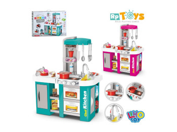 Ігрова кухня зі звуком 922-168-169, 72,5 см, світло та вода, 32 предмети, Limo Toy