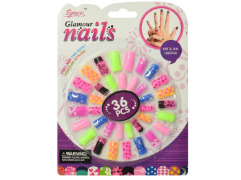 Набор для маникюра накладные ногти Glamour Nails C3287, 36 шт., декор