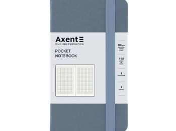 Записная книжка Axent Partner А6, клетка, 96 листов, серая обложка, Axent