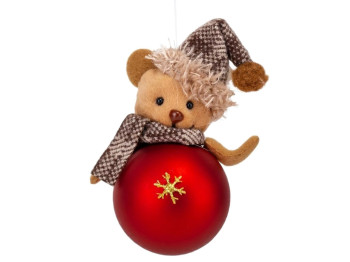 Ялинкова іграшка пластикова Тедді 12 см, 9139-008