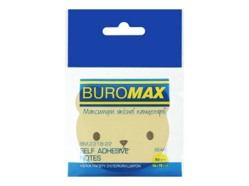 Блок для нотаток з клейким шаром BEAR 70х70 мм, 50 аркушів, пісочний, Buromax BM.2318-22