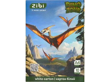 Картон білий целюлозний Dino, А4, 10 аркушів, щільність 230 г/м²