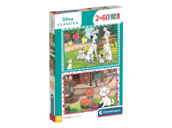 Пазлы 2х60 элементов, Мультик Дисней, Clementoni 24836