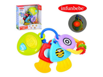 Игрушка-брелок с ключами и прорезывателем LS010S, звук, свет, Infunbebe