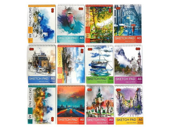Альбом для малювання А5 30 аркушів SketchPad на пружин (ціна за 1шт)