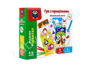 Игра с прищепками Маленький логик, Vladi Toys