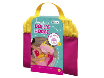 Текстильный домик-сумка для куклы Lovely Doll's House, 25 см, с постелью, Roter Kafer