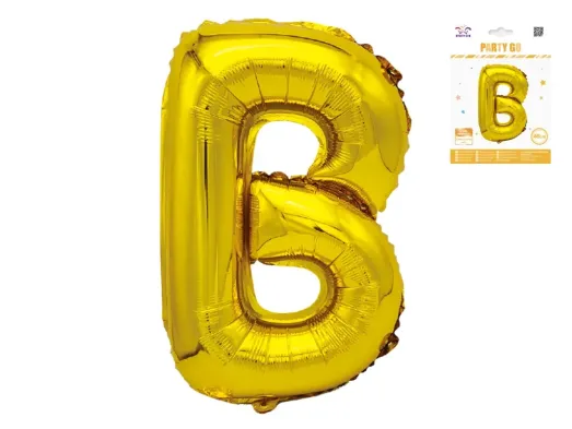 Куля фольгована літера B Party Go, 40 см, золота
