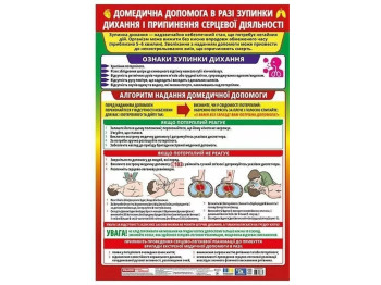 Плакат “Домедична допомога в разі зупинки дихання і припинення серцевої діяльності”, Ранок