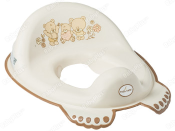 Туалетне сидіння Медведики з гумками протиковзними бежеве. Tega Baby MS-016-119