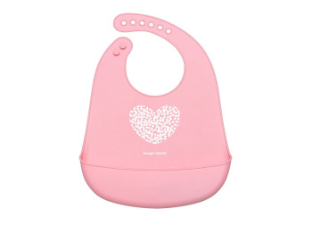 Слинявчик силіконовий з кишенькою Pastel - рожевий. Canpol Babies 74/024_pin