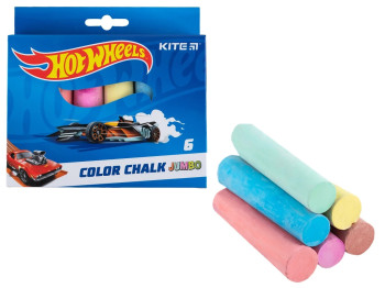 Мел цветной Jumbo Hot Wheels 6 цветов, Kite